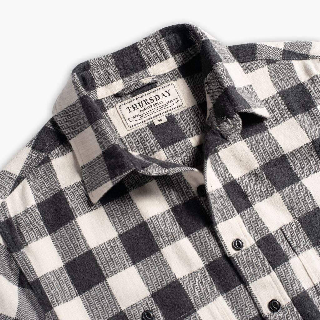 Buffalo Check Shirt | Black & Cream - Image 4