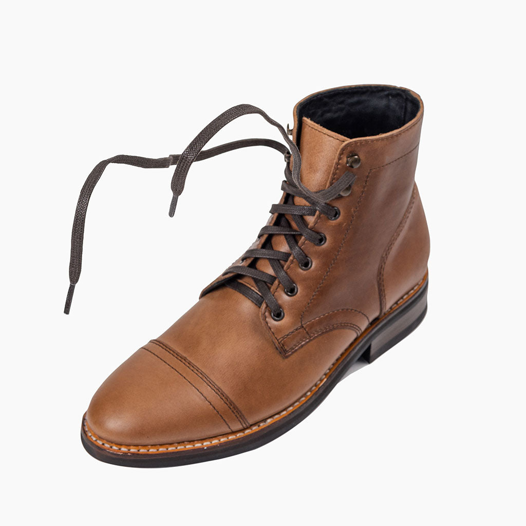 Flat Waxed Cotton Laces | Brown - Image 2