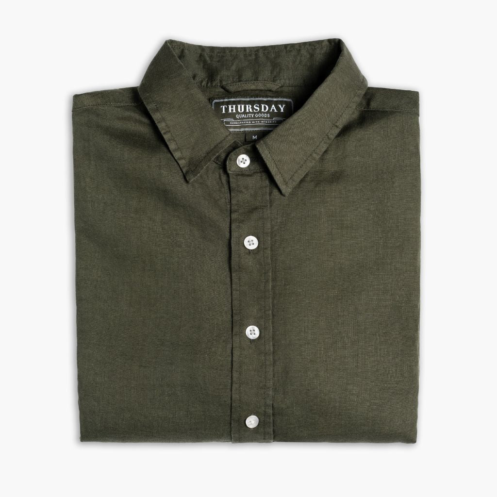 Linen Shirt | Olive - Image 3