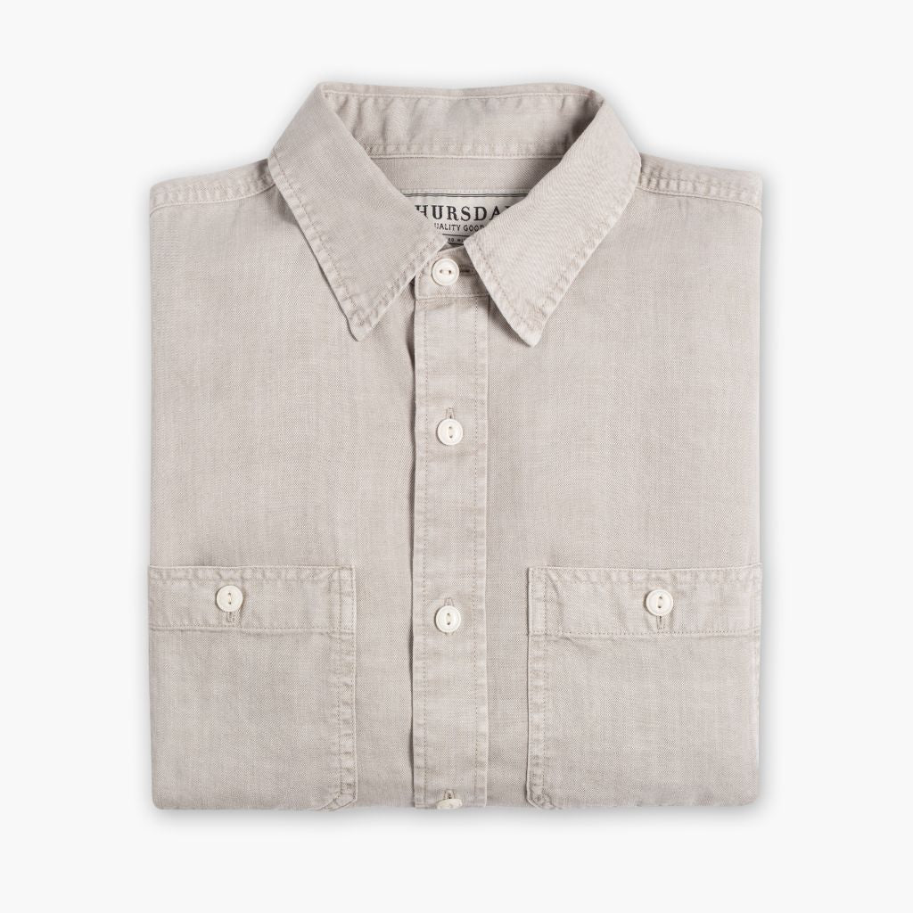 Chambray Workshirt | Oyster - Image 3