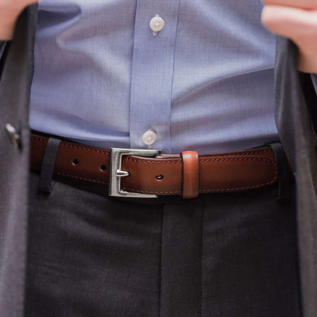 Men's Classic Leather Belt | Brandy - Image 5