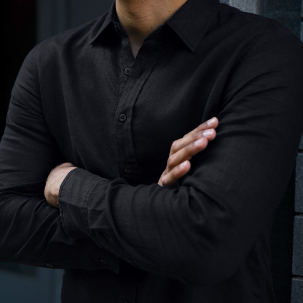 Linen Shirt | Black - Image 7