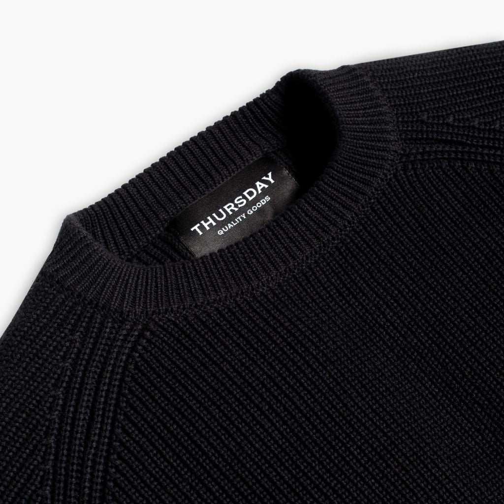 Ribbed Crewneck | Black - Image 3
