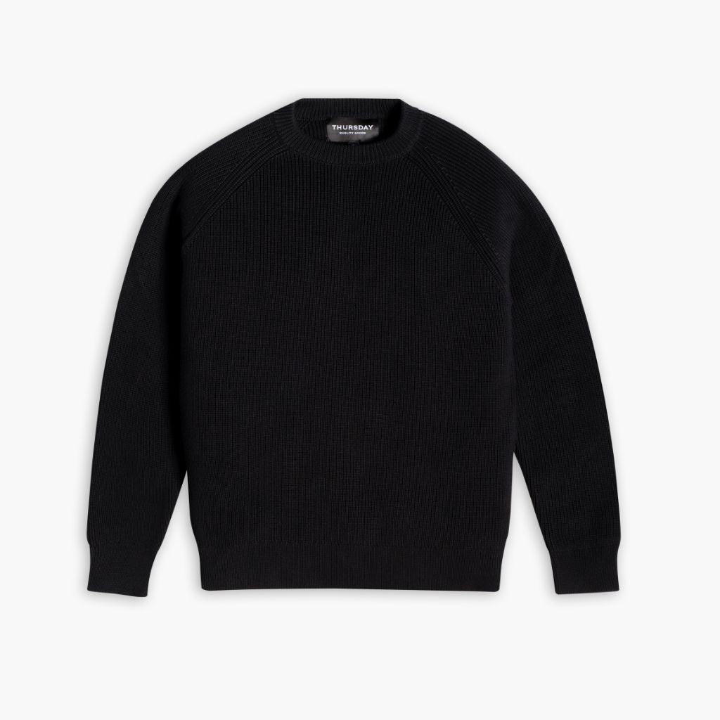 Ribbed Crewneck | Black