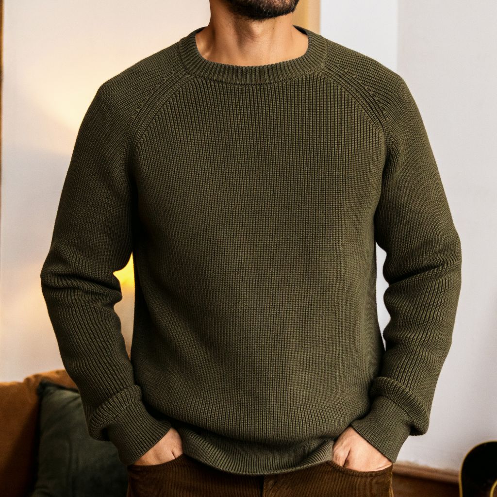 Ribbed Crewneck | Olive - Image 5