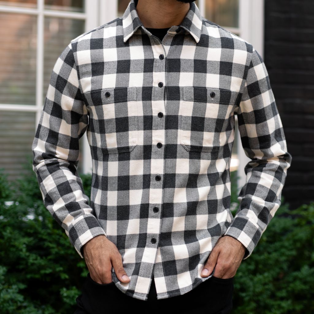 Buffalo Check Shirt | Black & Cream - Image 6
