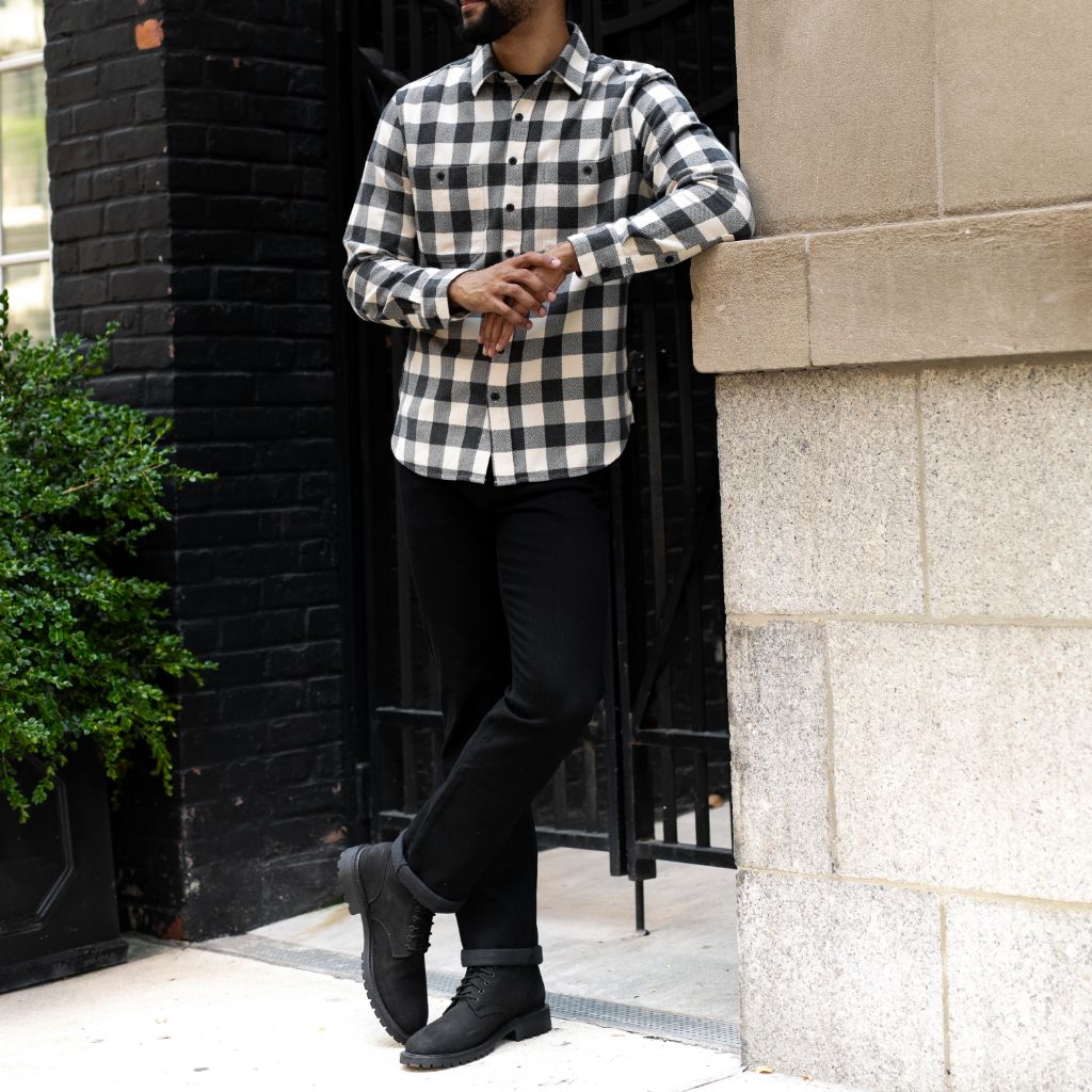 Buffalo Check Shirt | Black & Cream - Image 8