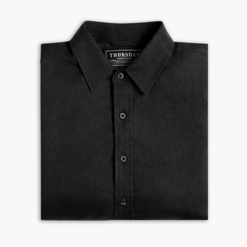 Linen Shirt | Black - Image 3