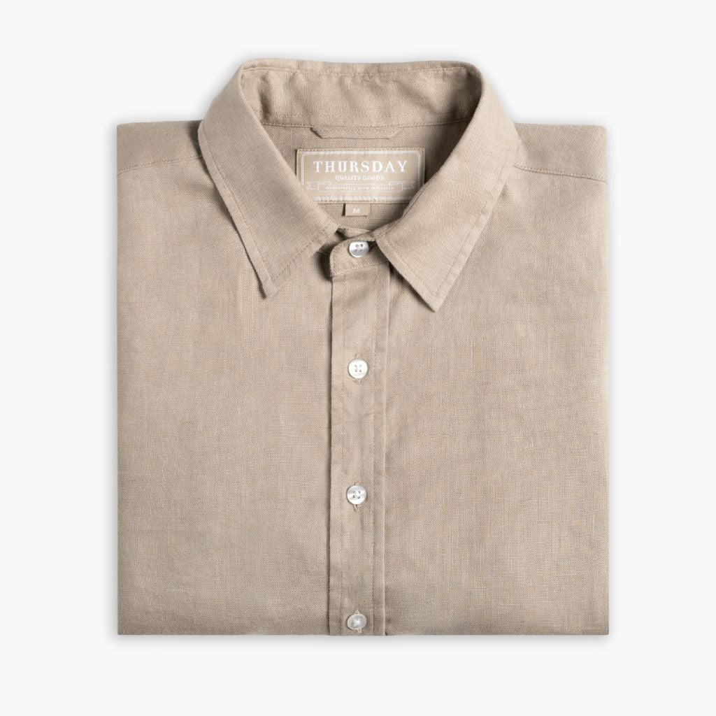 Linen Shirt | Taupe - Image 3