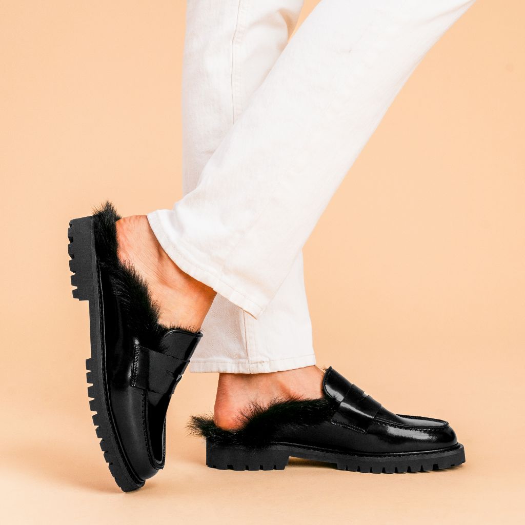 Penny Mule | Black Shearling - Image 6