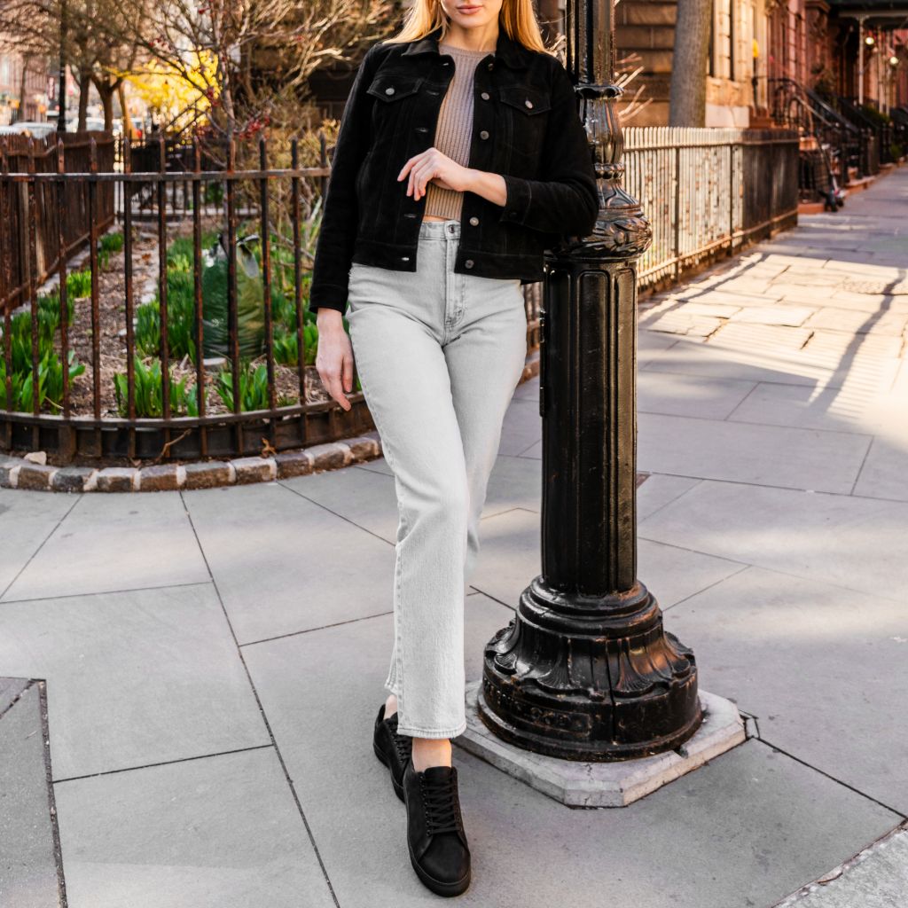 Suede Trucker Jacket | Black - Image 3