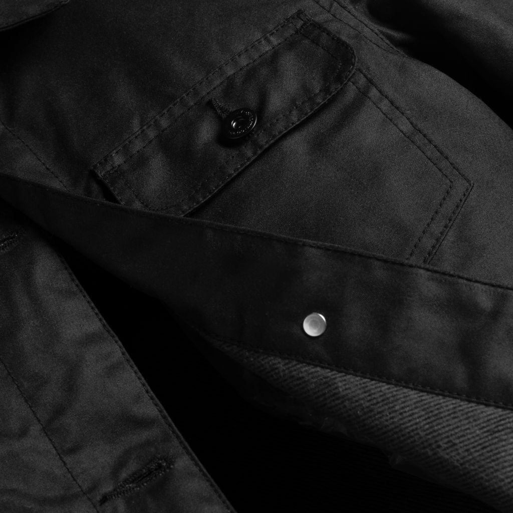 Waxed Canvas Field Jacket | Black - Image 7
