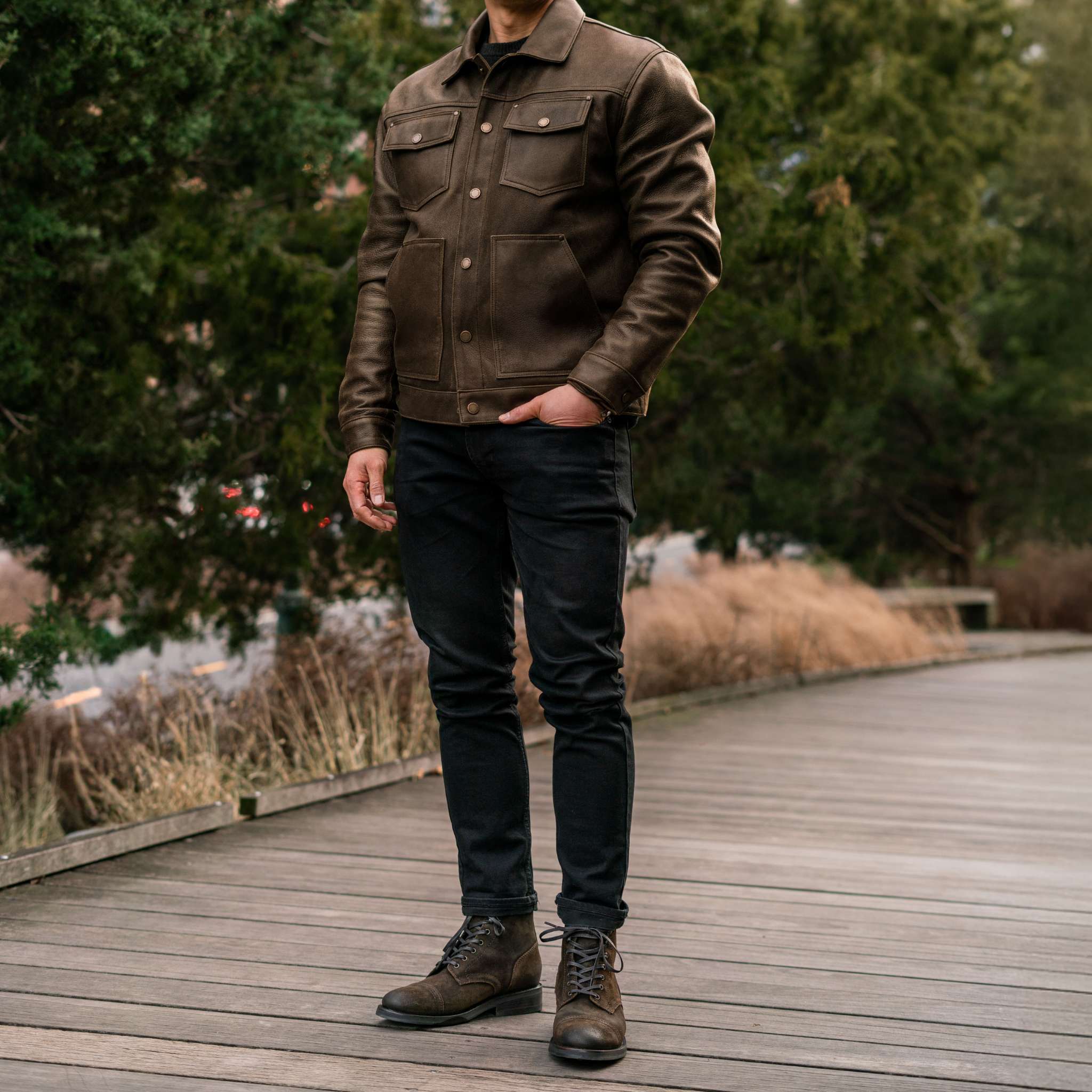 Roughout Cruiser Jacket | Dark Olive - Image 3
